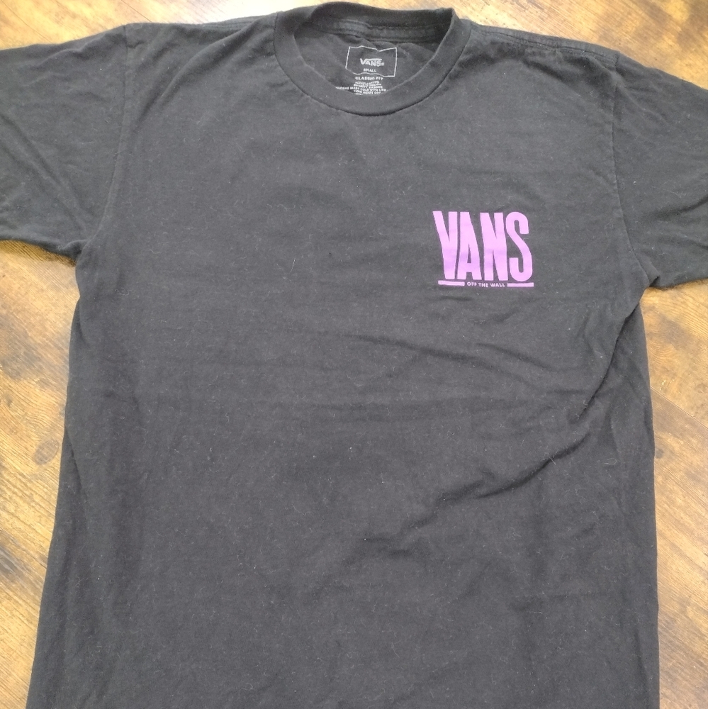 VANS Shirt Mens S Black Short Sleeve Casual Cotton 1966 Off The Wall Skateboard